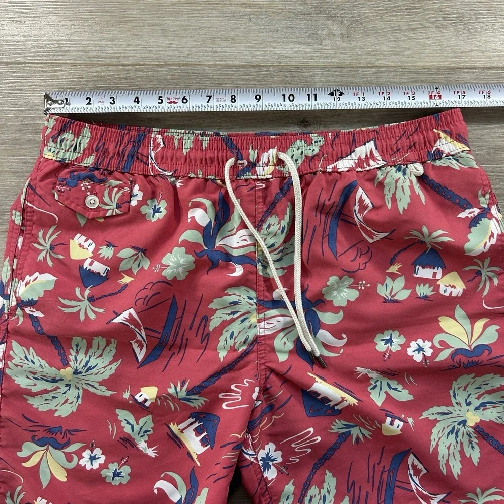 Polo Ralph Lauren Swim Trunks‎ Mens Large Red Floral Tropical Shorts Lined
